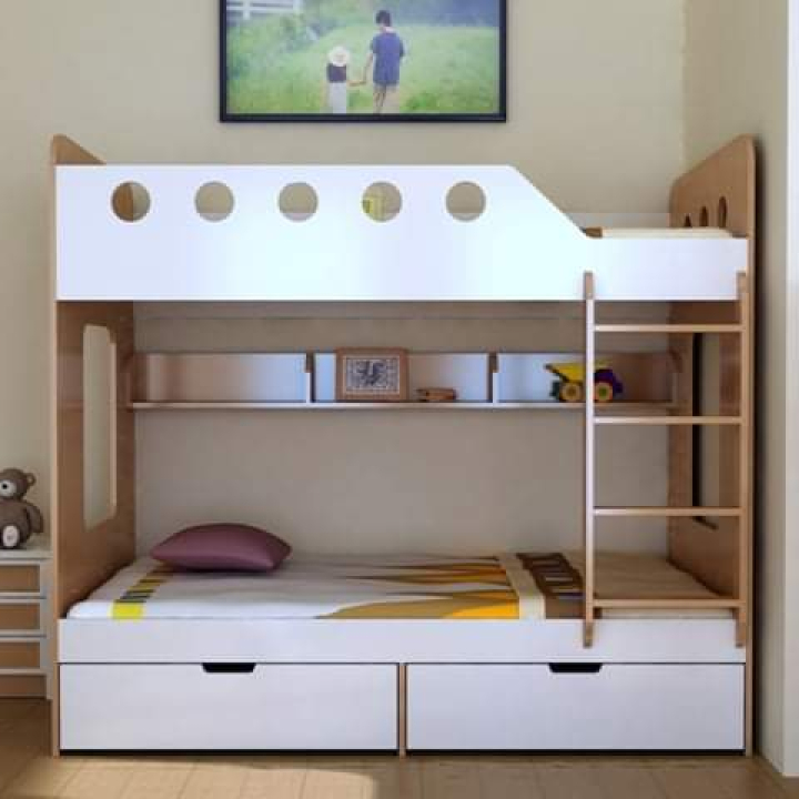 Giường ngủ 1 tầng cho trẻ em có hộc kéo