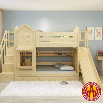 Giường ngủ 1 tầng cho trẻ em có cầu trượt